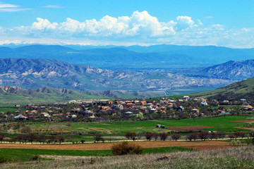 Fototapeta na wymiar Village in mountains. Caucasus, Georgia.