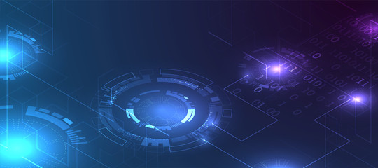 Abstract geometric vector background. Circle technology or science concept.