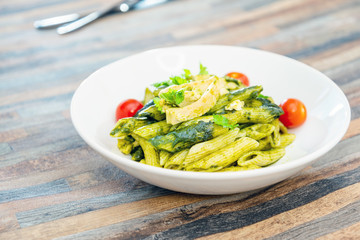 penne with chicken sauce Pesto