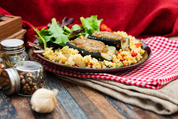 strewed courgettes and southern semolina