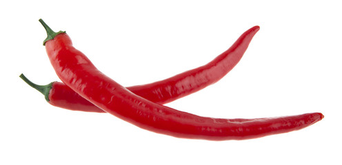 Hot red pepper isolated on white background