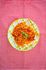 tasty Pasta Bolognese on the table