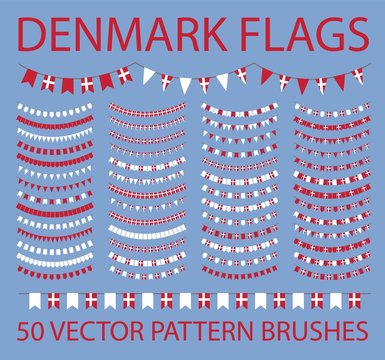 Set of 50 vector pattern brushes. Denmark