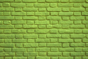 Fototapeta premium Lime Green Colored Old Brick Wall for Background, Banner or Wallpaper 