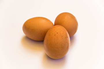 Three eggs isolated