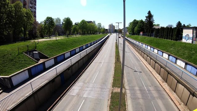 City Traffic At Daytime Top View Timelapse