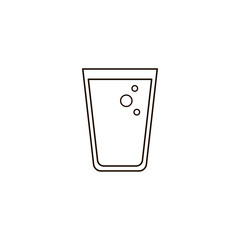 Vector tall glass with bubbles. Useful for soda and other carbonated beverages. Great for logos and drink menu design for your cafe or website. - Vector