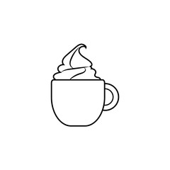 Vector coffee with cream on top. Great for logos, drink menus and infographics. - Vector