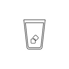 Vector tall glass with ice cubes. Suitable for cold beverages like ice tea. Great for logos, drink menus and infographics. - Vector