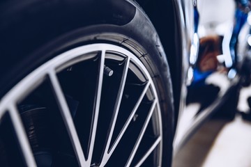 Clean sports car wheel