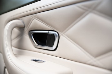 Car door interior armrest and car window control panel