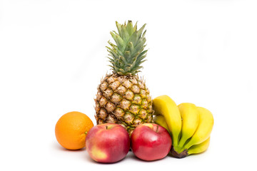 Fototapeta na wymiar Pineapple and tropical fruits