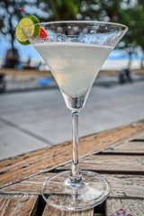 Cocktail time at a restaurant on the beach in Thailand