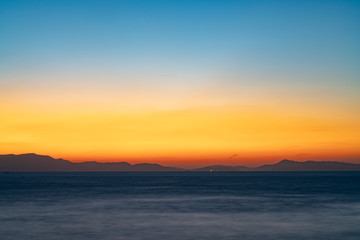 和歌山の海と夕陽