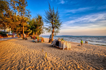 Dongtan Beach Pattaya, Thailand, in the late afternoon