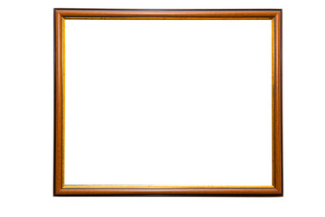Obraz premium wooden picture frame isolated on white background
