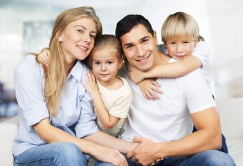 Beautiful smiling Lovely family indoors