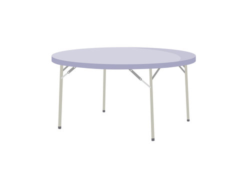 Foldable round table isolated on white background.