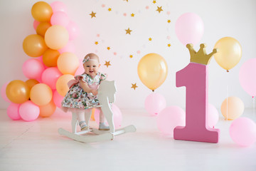 First birthday girl pink decor