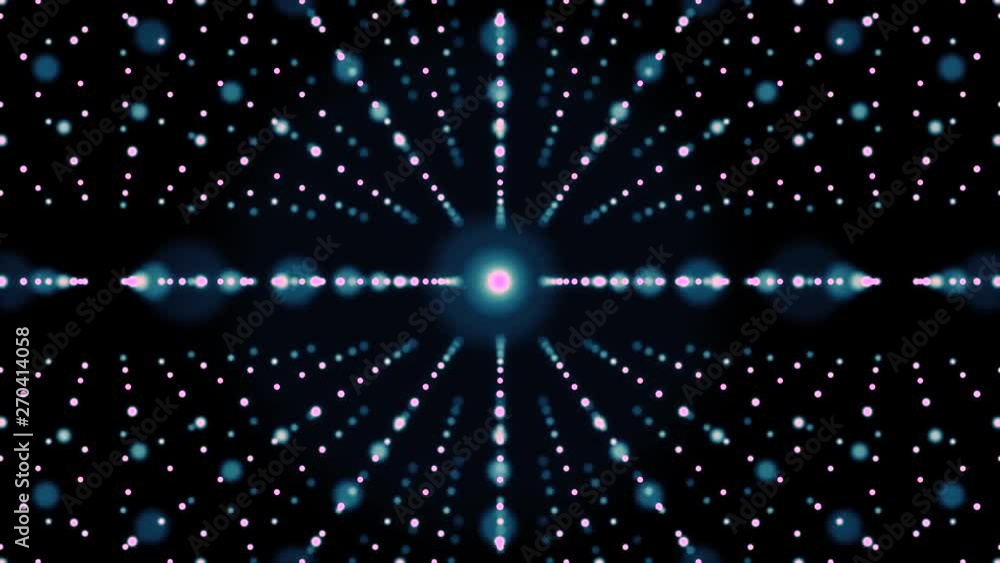 Poster Abstract 3d Spinning Dotted Lines Background Loop/ 4k animation of an abstract background with graphic lines rotating with glow light and seamless looping
