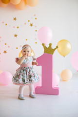 First birthday girl pink decor