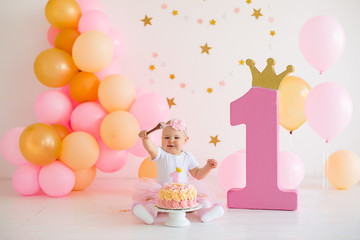 Smash cake pink for girl