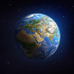 Planet Earth in outer space