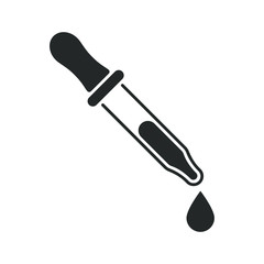 Dropper icon. Pipette graphic sign isolated on white background. Eyedropper pictogram in flat design. Vector illustration