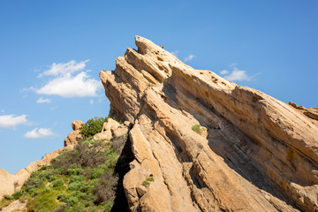 Familiar slanting rock formations at Vasquez Rocks Natural Area Park in Agua Dulce