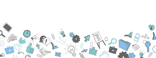 Business doodles banner