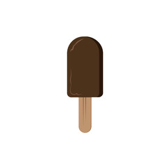 Vector ice cream chocolate popsicle. Great for cafe menus, dessert icons and health infographics. - Vector