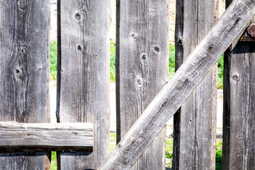 Fototapeta premium Wooden background. Texture empty surface..Copy space for design.Fence, gate.
