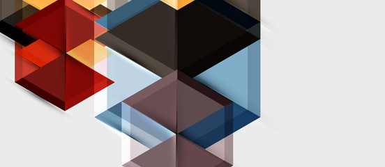 Geometric triangle and hexagon abstract background, vector illustration