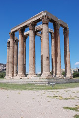 Fototapeta premium The ancient temple of Olympius Zeus or Olympion, near the Acropolis of Athens, Greece / May 2019. 