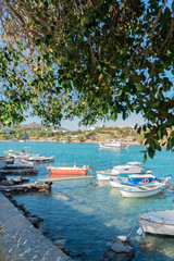 Fototapeta na wymiar sea and boat, the island of Crete