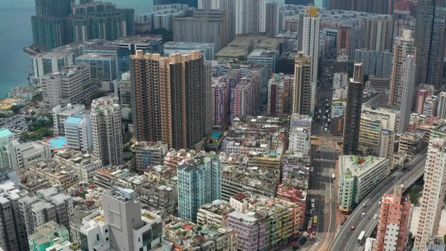  Top view of Hong Kong city downtown