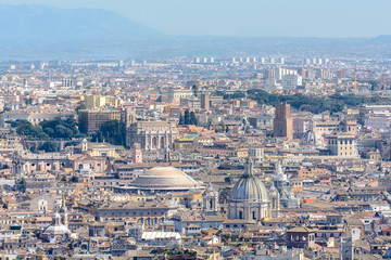 The best view of Rome from the dome of St. Peter. Vatican. 