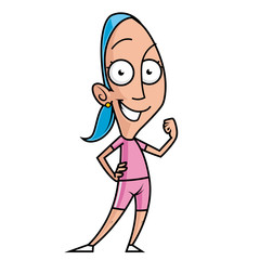 Cartoon character sportswoman