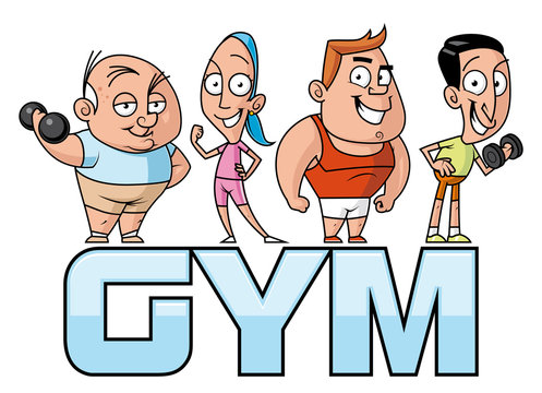 Group of gym people