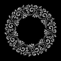 Elegant hand drawn retro floral frame