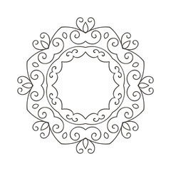 Elegant hand drawn retro floral frame