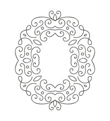 Elegant hand drawn retro floral frame