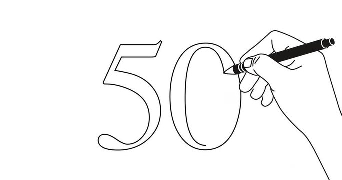 Animation of hand writing 50 years