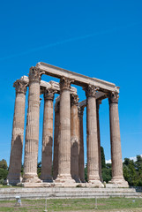 Obraz premium The ancient temple of Olympius Zeus or Olympion, near the Acropolis of Athens, Greece / May 2019. 