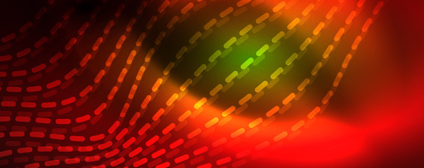 Fototapeta premium Shiny neon vector wave line abstract background, motion concept