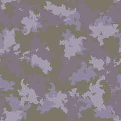 Urban UFO camouflage of various shades of grey, green, violet and pink colors