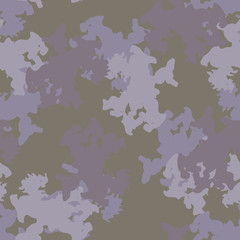 Urban UFO camouflage of various shades of grey, green, violet and pink colors