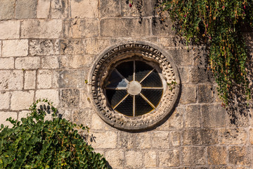 Fototapeta na wymiar Architectural detail on an old building.in Budva, Montenegro