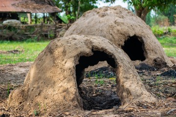 Charcoal kiln wood burner