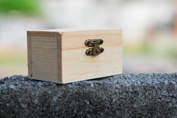 empty wooden treasure box